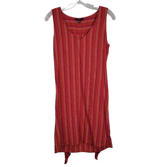 Drew Size S Dress Desert Stripe Sarong Skirt Linen Rayon Sleeveless Pullover Red - Picture 4 of 16